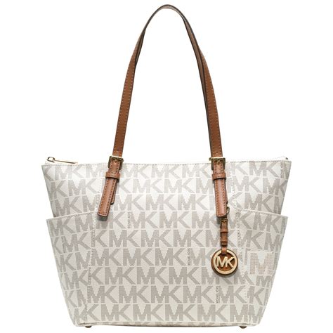 white and tan michael kors purse|genuine leather Michael Kors purses.